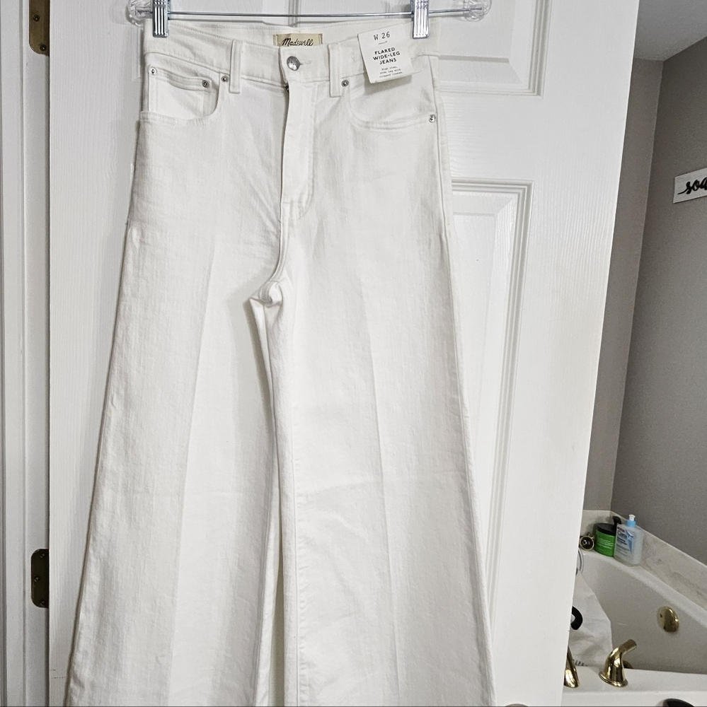 NWT Madewell Flare Wide Leg Crop Jeans Size 26 - Picture 7 of 13